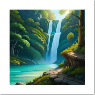 ForestFalls - Mystic Forest Nature Design Posters and Art